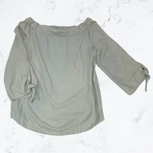 Altar’d State  Blouse- sage – Shoulder hug- knot details- women’s small